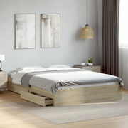 Giroletto Cassetti-Struttura Letto con contenitore Rovere Sonoma 160x200 cm Legno Multistrato 602766