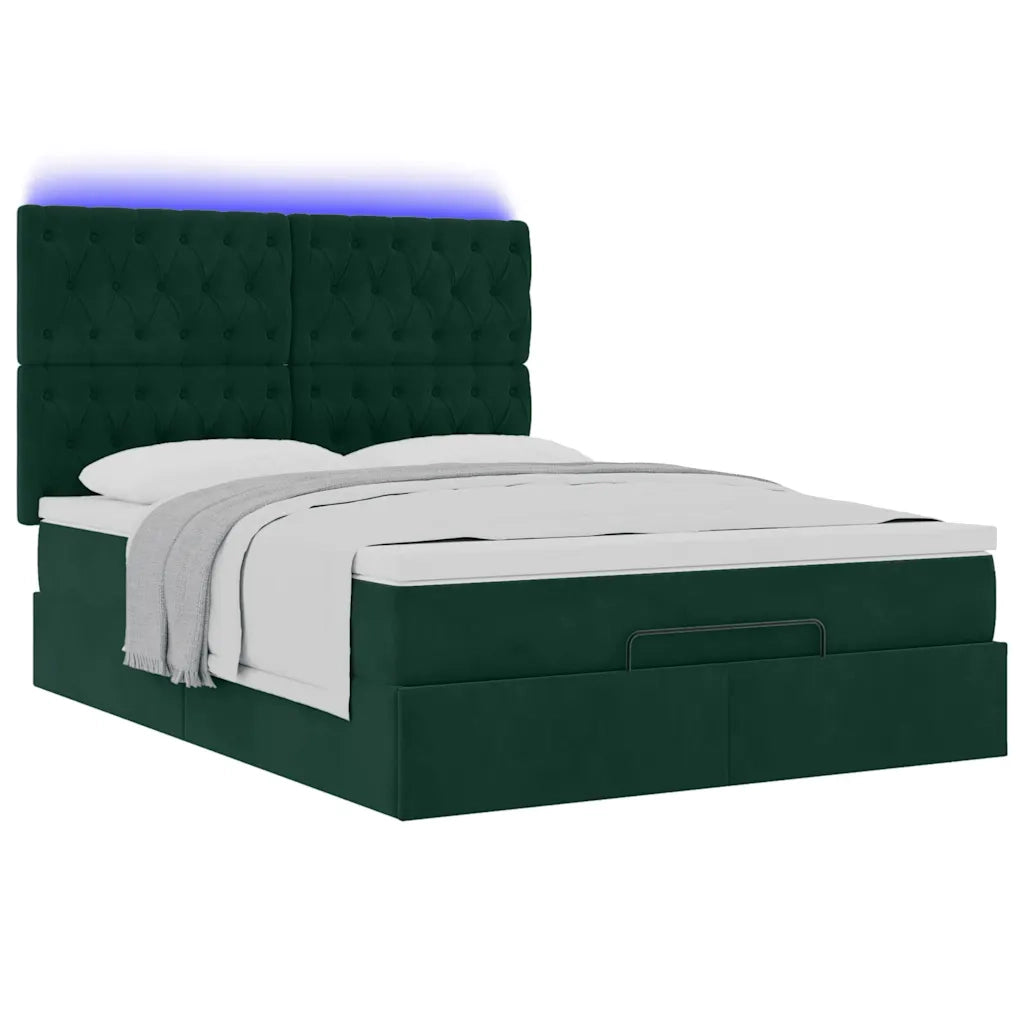 vidaXL Struttura Letto Pouf con Materassi 140x200 cm in Velluto