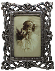 Biscottini Portafoto da appoggio verticale/orizzontale in resina finitura argento anticata L18,5xPR2xH24 cm