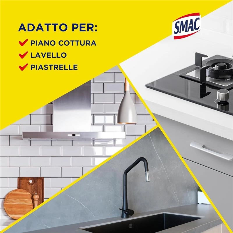 SMAC SGRASSATORE SPRAY CUCINA AL LIMONE MULTISUPERFICIE CON AZIONE SGRASSANTE E TECNOLOGIA ZERO ALONI 650 ML