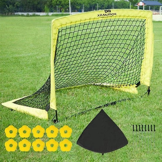 Set di calciobalilla da 2 Calciobalilla pop-up pieghevole con cappelli e ancoraggi al suolo - Da montare e smontare velocemente trasportabile e stabile - 97 x 80 cm Set di calciobalilla da 2