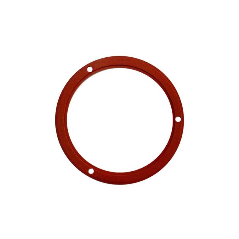 GUARNIZIONE TONDA ASPIRATORI FUMO STUFA PELLET 155MM SILICONE ROSSO 3 FORI - UNIVERSALE