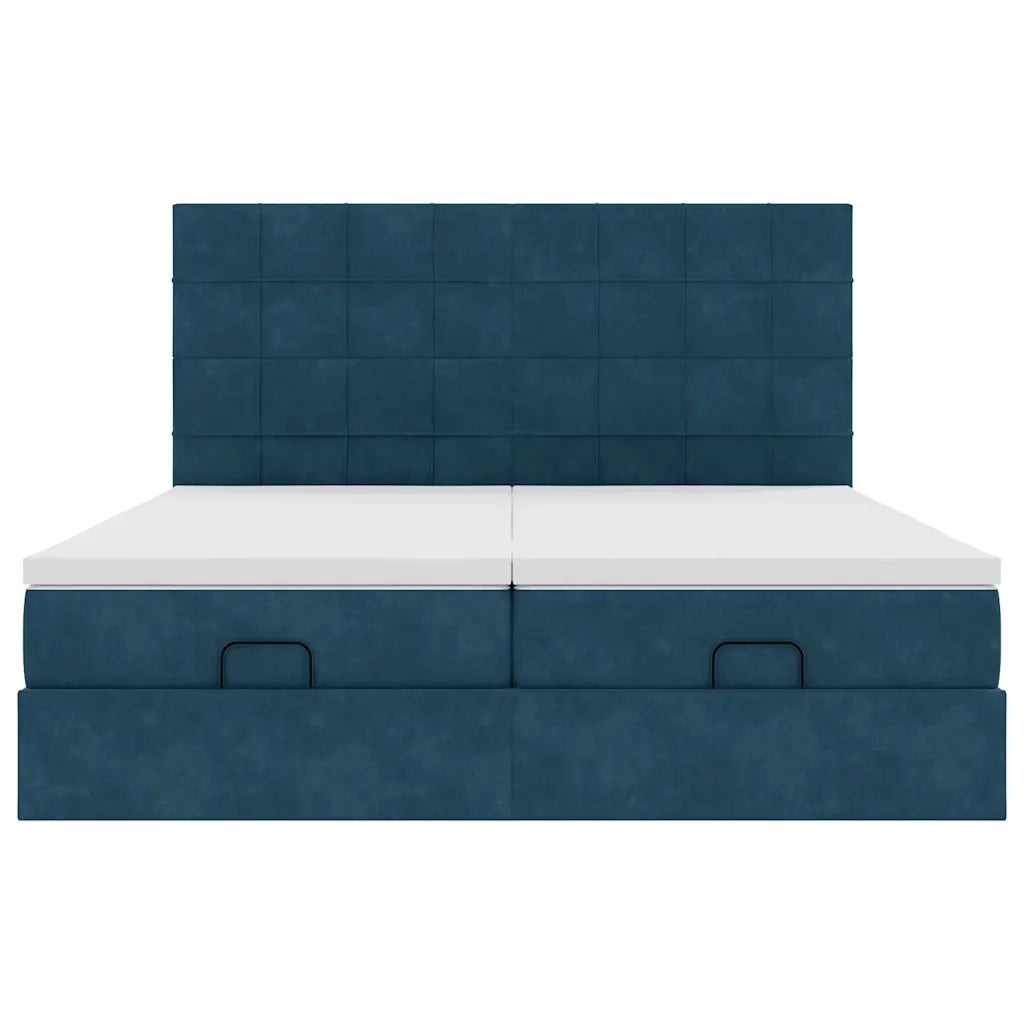 Struttura Letto Pouf con Materassi 160x200 cm Velluto