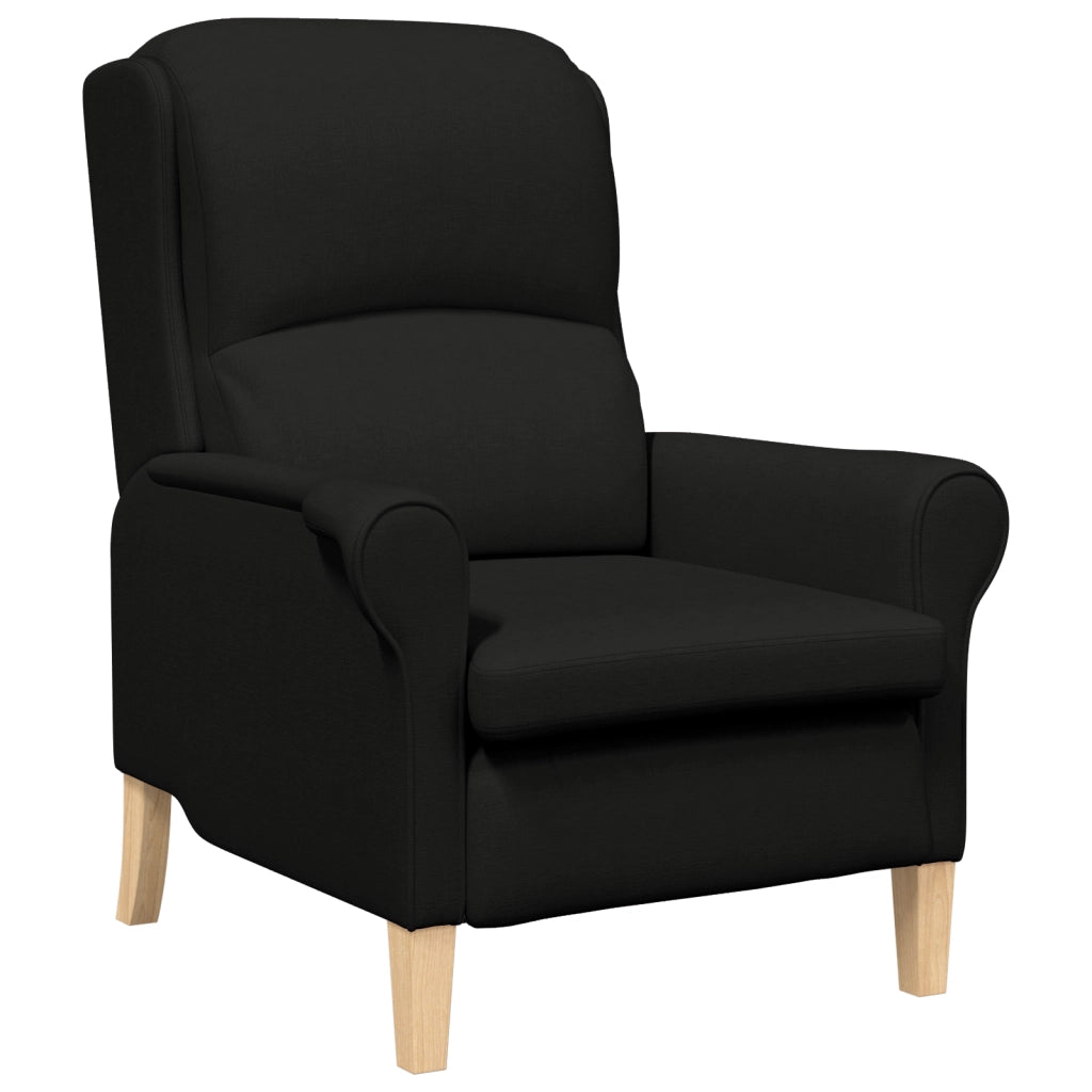 Poltrona Moderna Nera Tessuto Poliestere, Legno