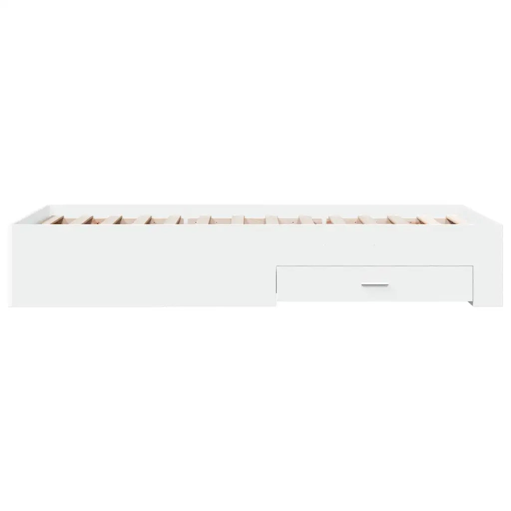 Giroletto con Cassetti Bianco 100x200 cm in Legno Multistrato