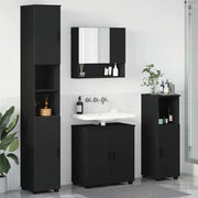 Set di mobili per il bagno Montaggio a parete 4 pcs Nero 3392964