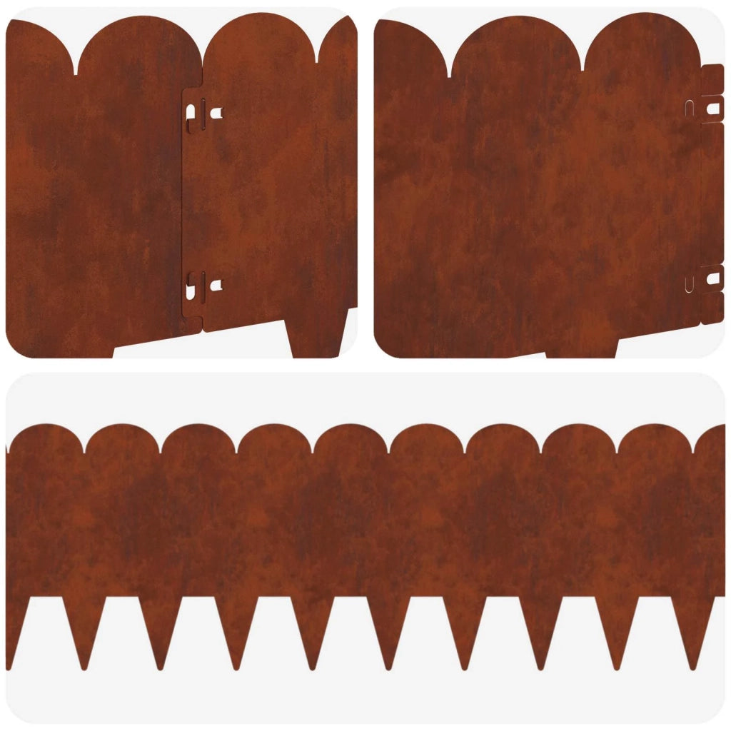 Bordura per Prato 20 pcs 103 x 25 cm Acciaio Ruggine 8008712