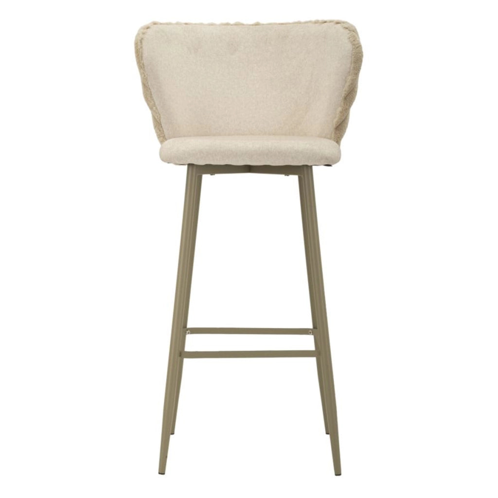Set di 2 Sgabelli Alti VKH883, Beige, Poliestere, 55x58x106 cm