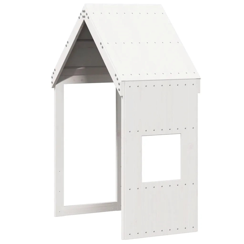 vidaXL Letto a Soppalco con Tetto Bianco 90x190 cm in Legno di Pino