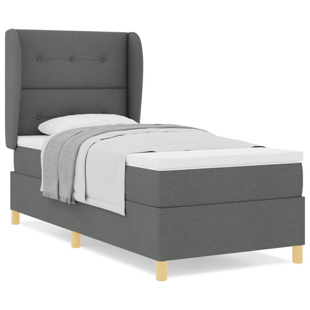 Materasso Box Spring Grigio Scuro 80x200 cm Tessuto