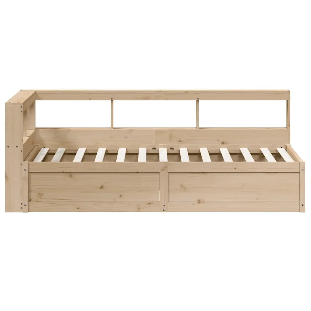 Giroletto con Libreria senza Materasso-Struttura Letto con contenitore 75x190 cm in Legno Pino 542697