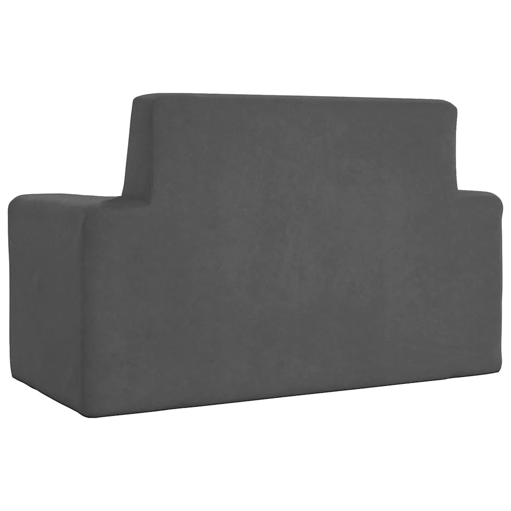 Divano per Bambini a 2 Posti-Sofa-Divanetto Antracite in Morbido Peluche 482090