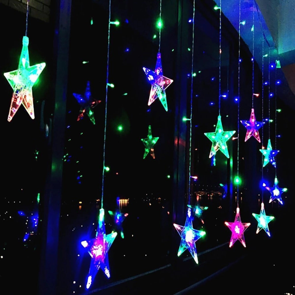 CATENA LUMINOSA STELLA LUCE RGB COLORI STELLE LUCI LED NATALE FESTE ADDOBBI