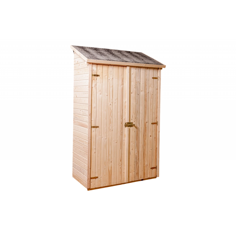 Ripostiglio in legno da giardino con 3 ripiani – 120x60 cm – pannelli 16 mm, pavimento incluso e tetto bitumato – ED1206.01 Foresta