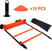 Attrezzatura di allenamento per la velocità - Kit di allenamento di agilità - Migliora la tua velocità - Arancione - Allenamento sportivo - Incluso scala e dischi - Adatto per...