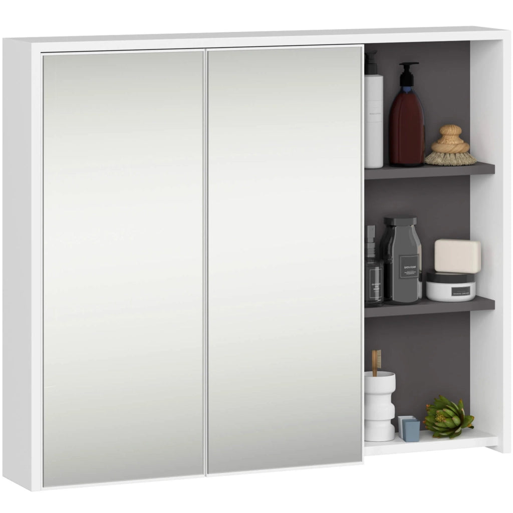 Set di mobili da bagno sospesi VAMI in Bianco con colore interno Grigio Grafite