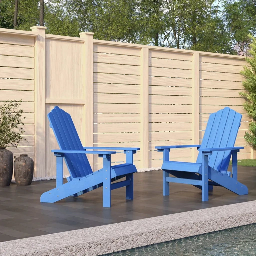 Sedie da Giardino Adirondack 2 pz in HDPE Blu Acqua cod mxl 6747