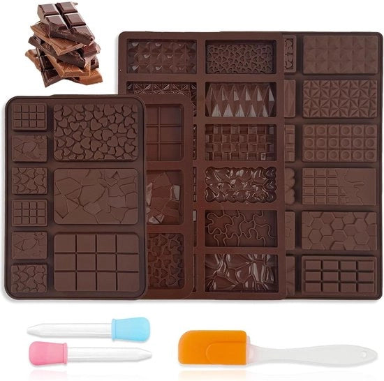 Siliconi a forma di cioccolato - Stampi per cioccolato 4 pezzi - Senza BPA per cubetti di ghiaccio per dolci