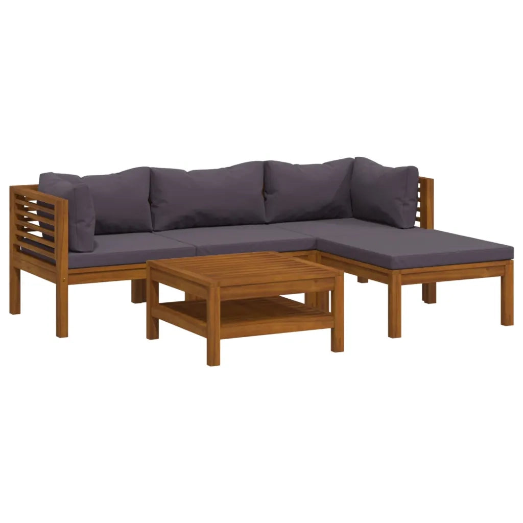 Set Divani da Giardino 5 pz con Cuscini in Massello di Acacia 3086895