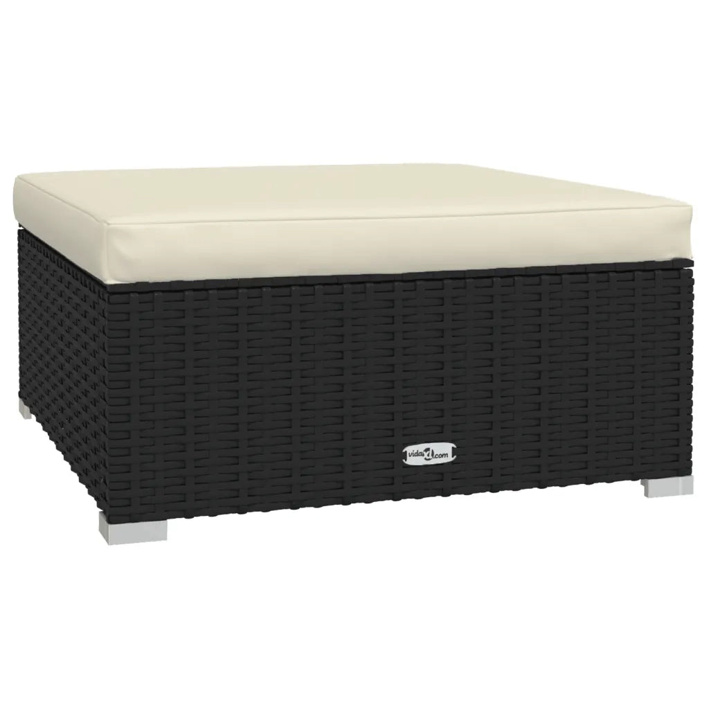 Set Divani da Giardino 4 pz con Cuscini Nero in Polyrattan cod mxl 41213