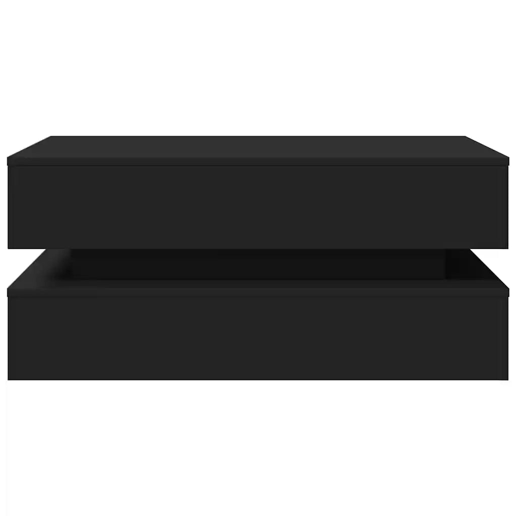 Tavolino da Soggiorno-Tavolino da Salotto con Luci LED Nero 90x50x40 cm 295101