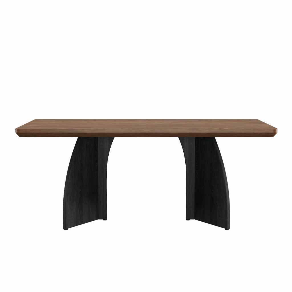 Tavolo da pranzo 160×80 cm in MDF, colore noce, per 4-6 persone, piano da 4 cm, struttura stabile, design moderno