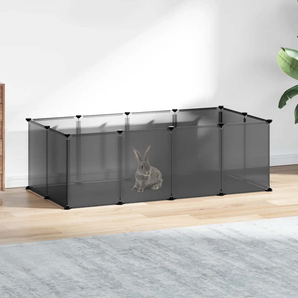 Gabbia per Piccoli Animali Nera 144x74x46,5 cm in PP e Acciaio CFW1029173