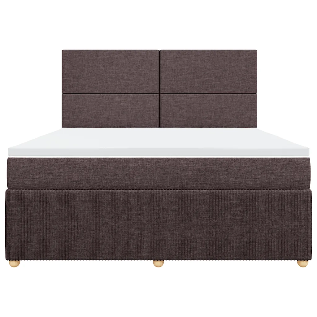 Giroletto a Molle con Materasso Marrone Scuro 180x200cm Tessuto 3292131