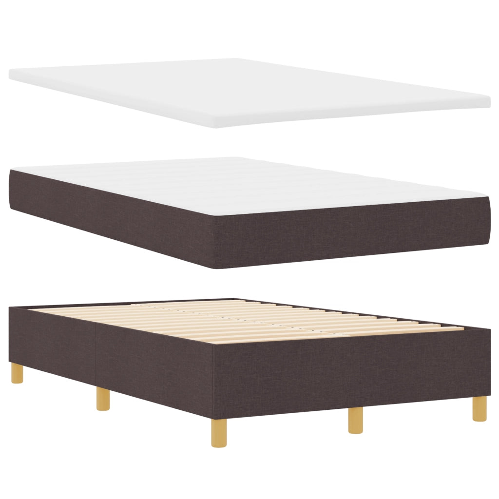 Rete a Molla con Materasso & Panca Marrone Scuro 120x190 cm Tessuto
