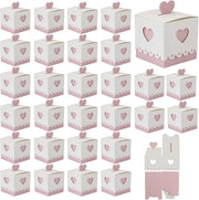 Scatola di Cadeau 30 pezzi - Scatola di legno con coperchio - Progettata con stile a cuore - 5,5 x 5,5 x 5,5 cm - Adatta per feste - Decorazione da tavola elegante - Scatola di regalo