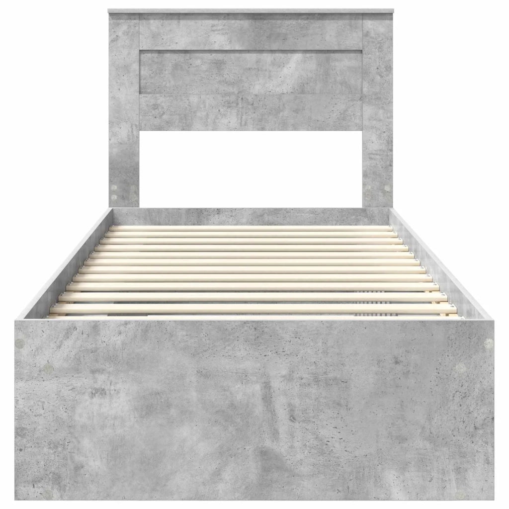 Struttura del letto Grigio Concretè 90 x 190 cm Pino massello