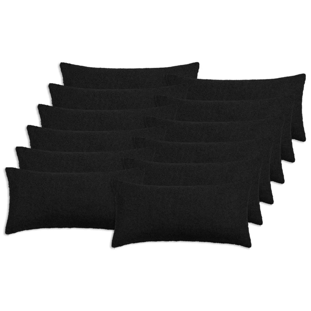 Federa 12 pcs HEERLEN Nero 40 x 80 cm Bouclé 909951