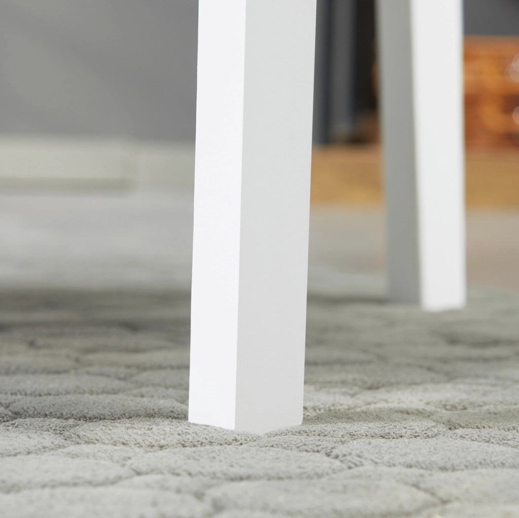 Set di 4 sedie da pranzo 41x46.5x85.5 cm con schienale aperto in legno bianco
