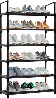 Scaffale metallico per 12-18 pair di scarpe, 6 livelli, 28 x 43 x 112 cm