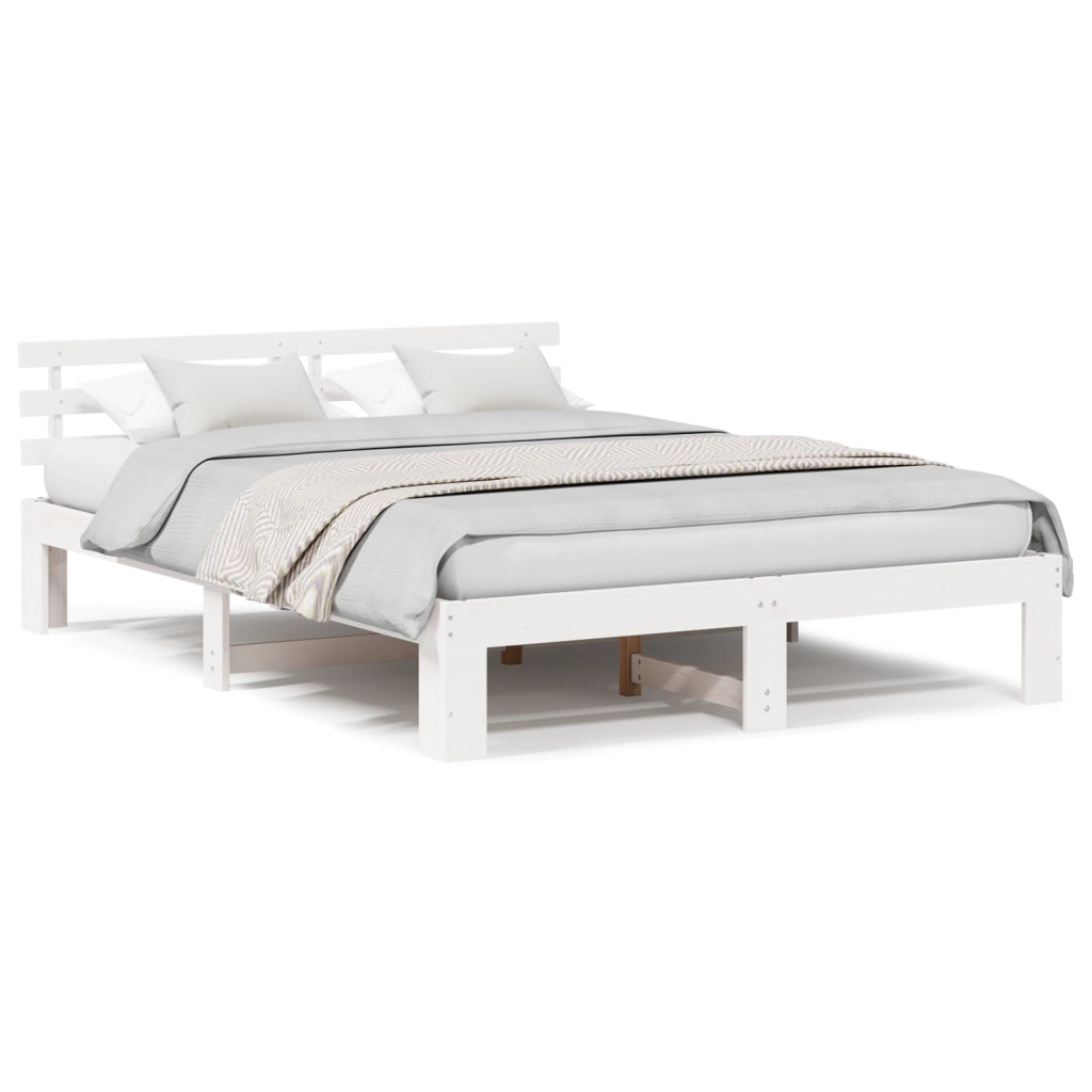 Struttura Letto Bianca in Legno Bianca Legno 150 x 200 cm