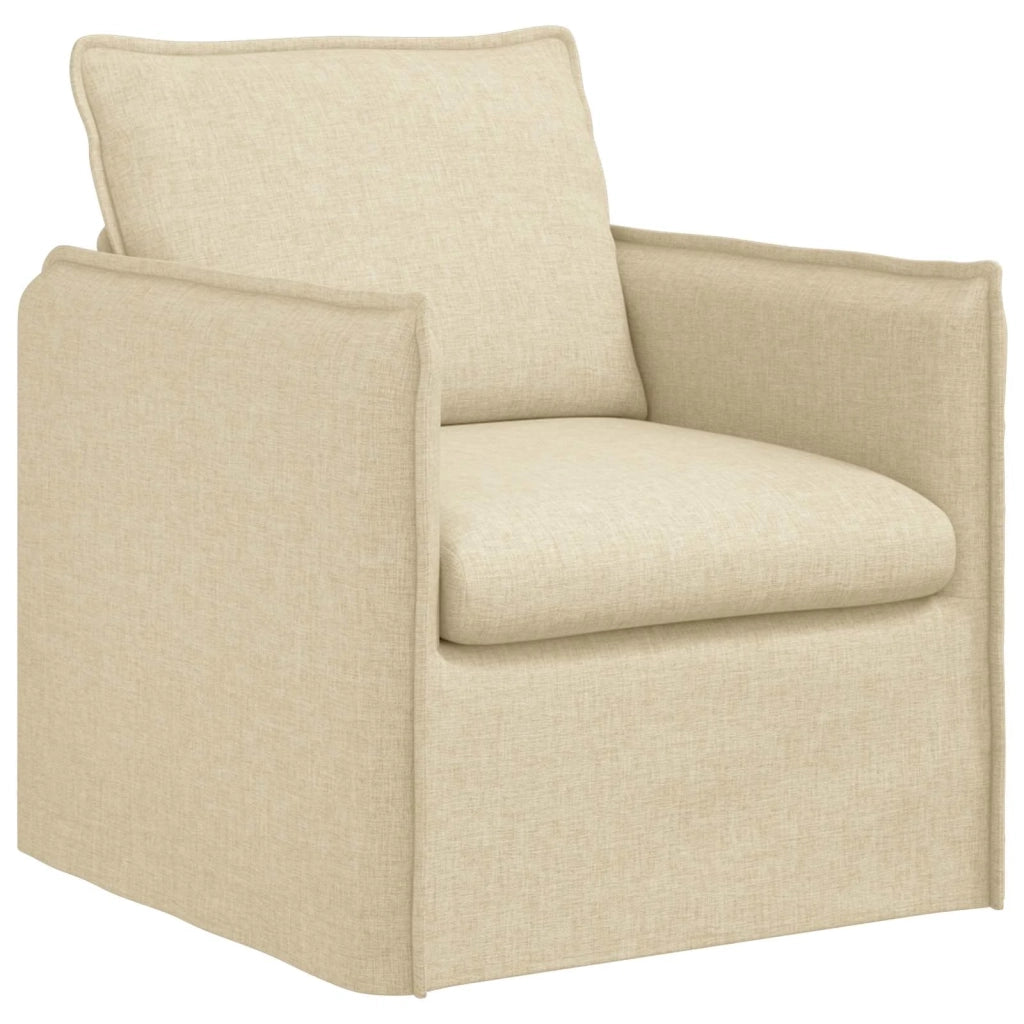 Divano 2 pcs Crema 196 x 82 x 85 cm Tessuto