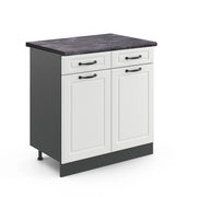 Vicco Mobiletto base per cucina Bianco casa di campagna 80 cm , PL Antracite