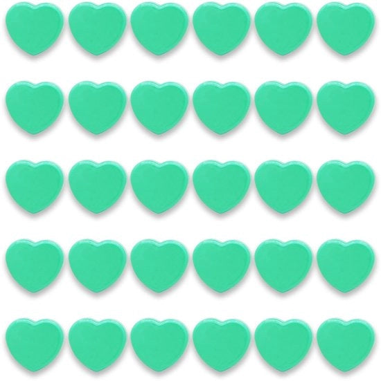 Magnetizzatori per lavagne, 30 pezzi di magneti forti per frigoriferi, minimagnetizzatori piccoli con forte attrito per lavagne bianche, lavagne da parete (cuore, verde)