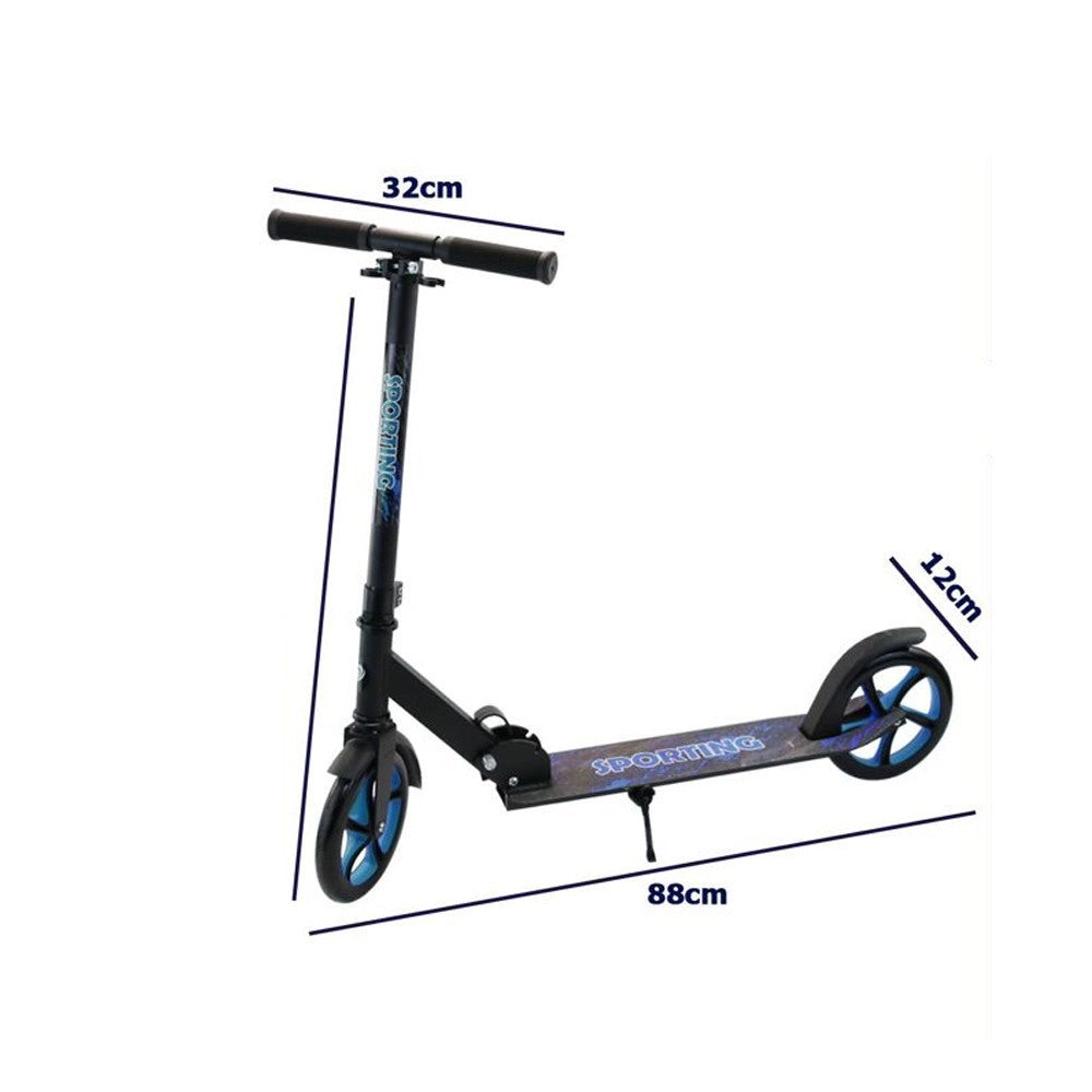 Trade Shop - Monopattino 2 Ruote Altezza Regolabile Veloce Leggero Versatile Adulti Ragazzi - Blu