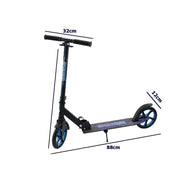 Trade Shop - Monopattino 2 Ruote Altezza Regolabile Veloce Leggero Versatile Adulti Ragazzi - Blu