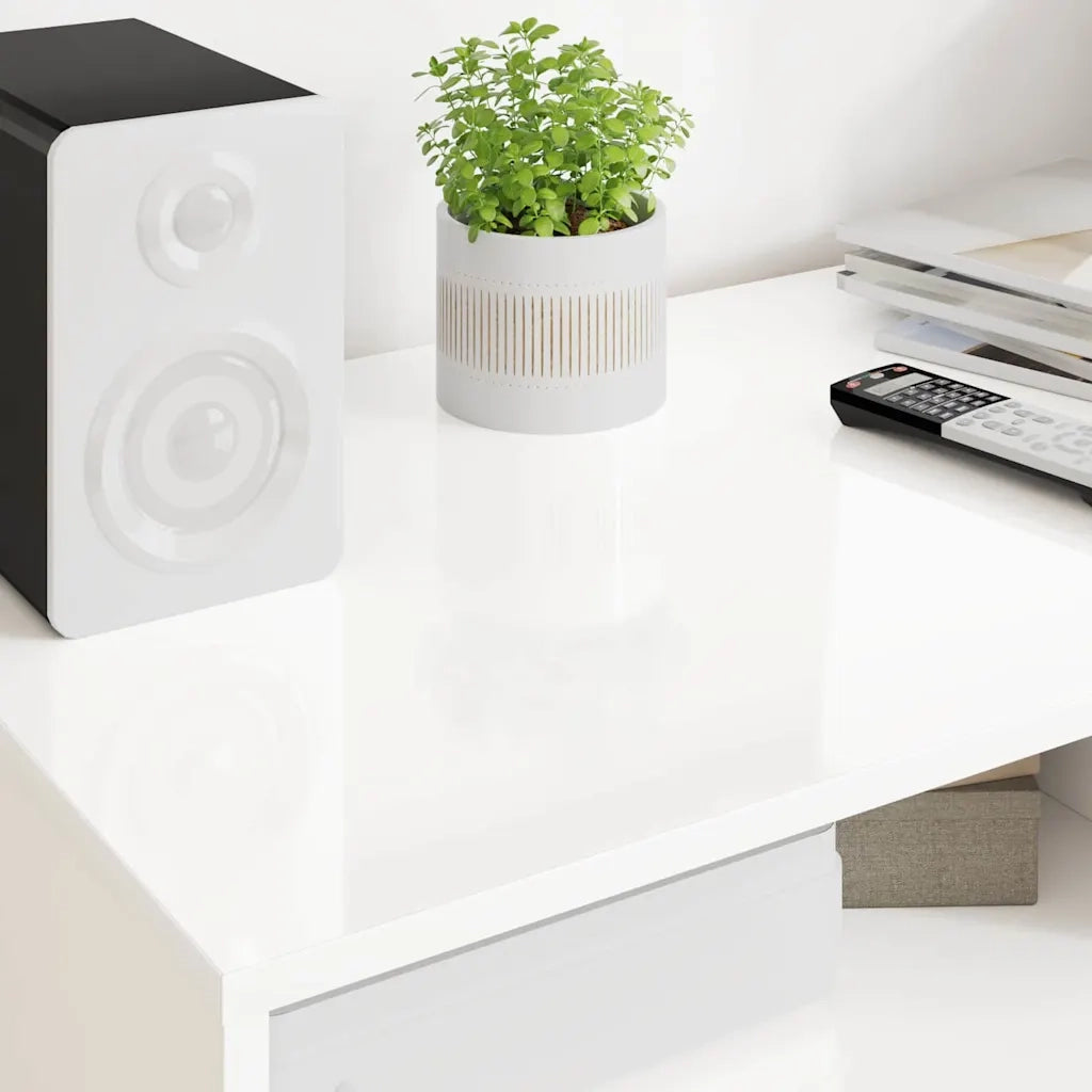 Mobile TV Bianco Lucido 100 x 48 x 43 cm Legno multistrato