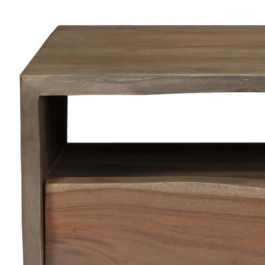 Tavolino da Caffè in Legno Massello di Acacia 90x50x40cm Grigio 246127