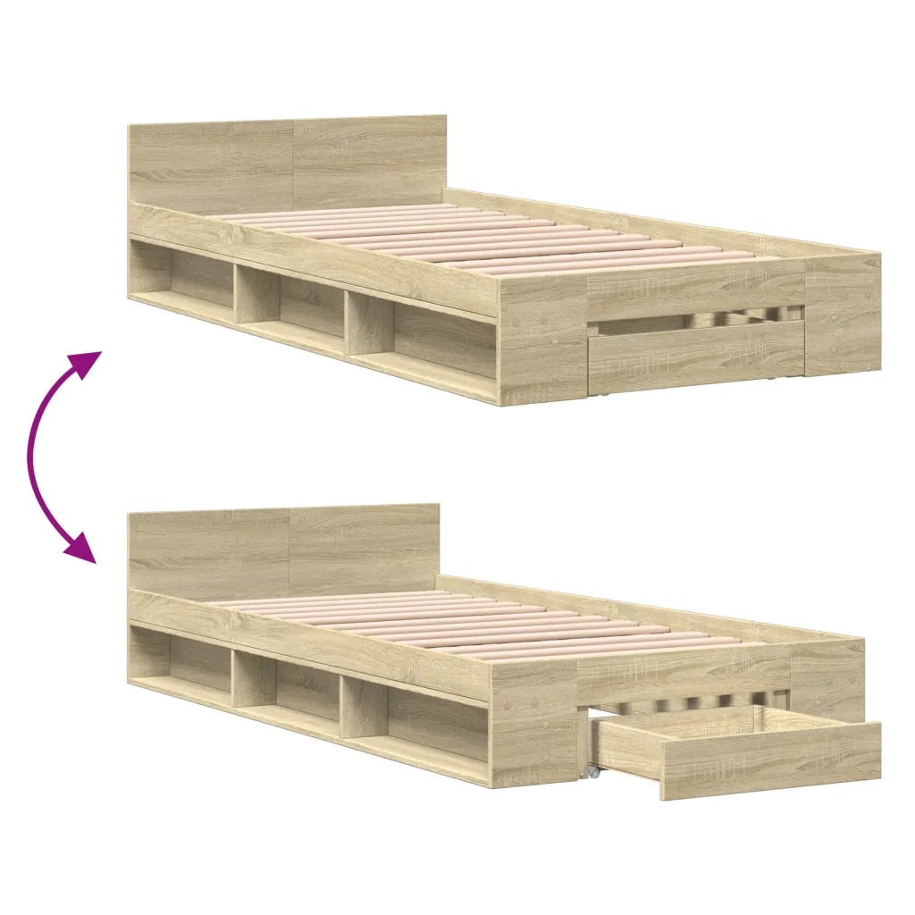 Giroletto Cassetto Rovere Sonoma 90x200 cm Legno Multistrato
