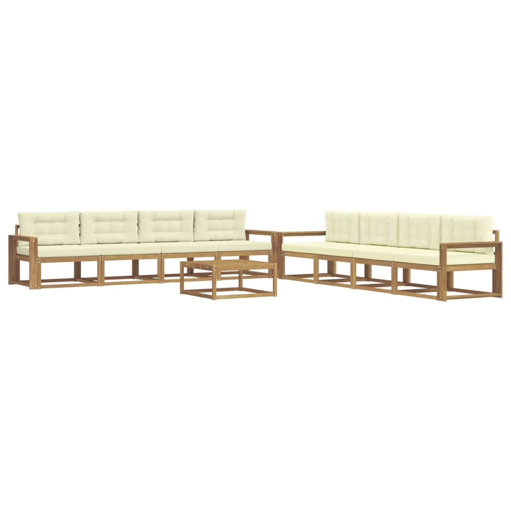 Set di divani da esterno 9 pcs Bianco e Crema 79 x 79 x 37 cm 3386239