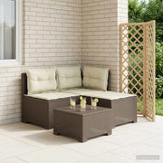Divano da giardino 3 posti con cuscini in look rattan 3 posto 8011916