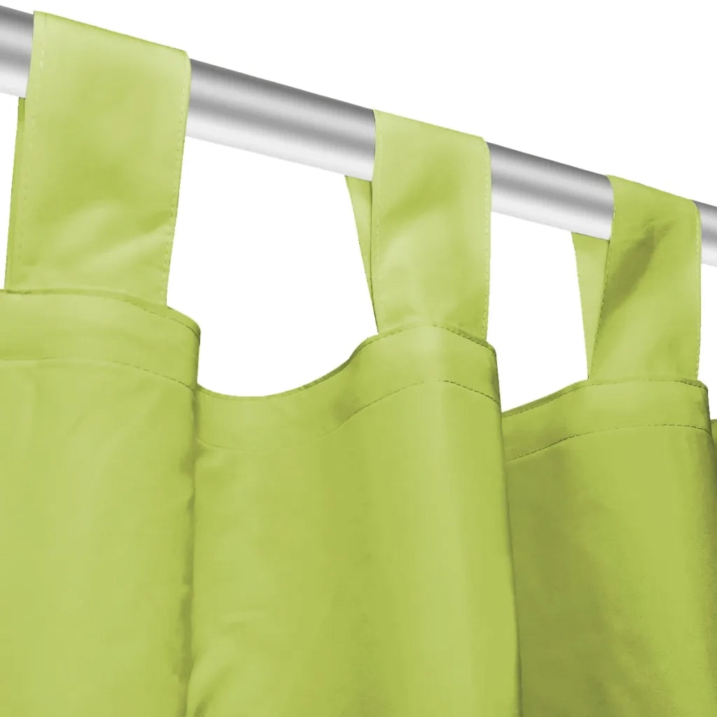 2 Pz Tende in Micro Raso con Passanti 140x225 cm Verdi 132223