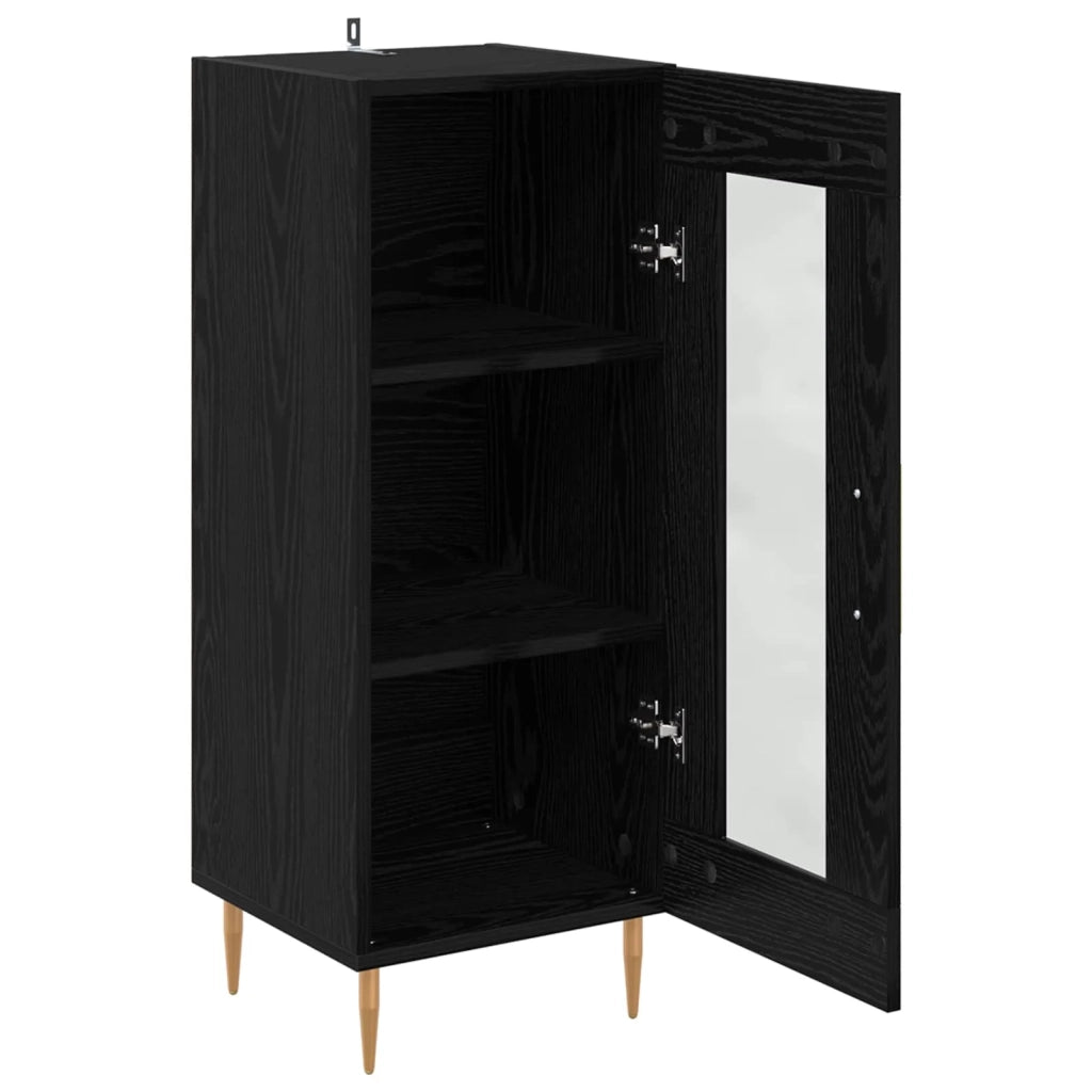 Credenza | Madia | Buffet da pranzo | Armadio da pranzo Rovere nero 34 x 34,5 x 90 cm Legno multistrato