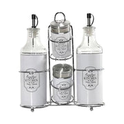 SET 4 SPARGITORI OLIERIA SALE PEPE E ACETO IN VETRO PER LA CUCINA COLORE BIANCO 27HX7,5X21 CM OKX