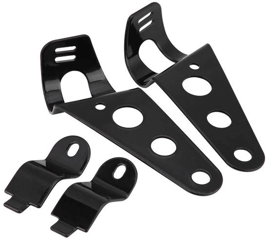 Supporto Faro 2x per Motocicletta Vara 28-34mm - Acciaio Inossidabile - Nero - Sostituzione per Norton/BSA - Facile da Installare - Supporto Faro