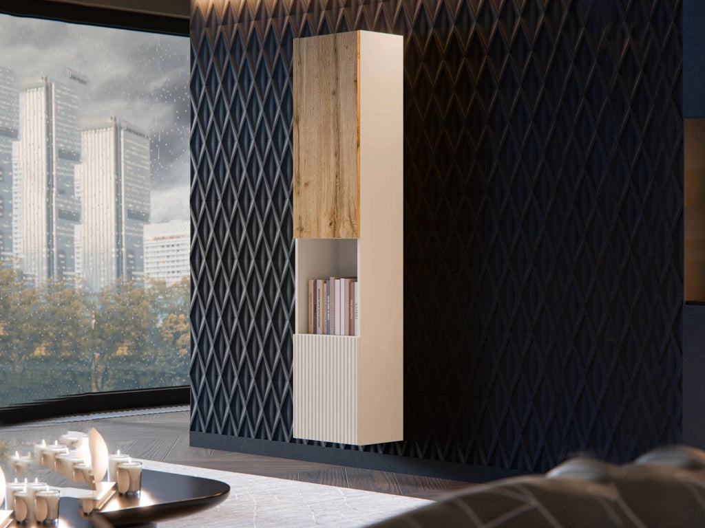 Vetrina Botte, Beige e Rovere